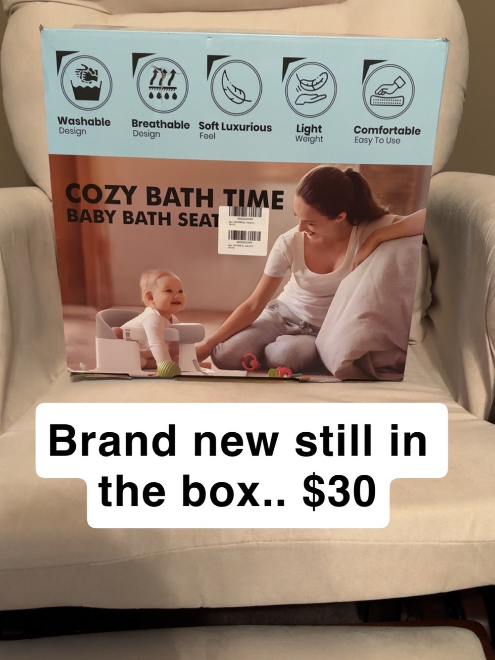 Cozy Bath Time Baby Bath Seat - Gray